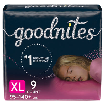 Goodnites Girls' Nighttime Bedwetting Underwear XL - Fairway