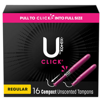U by Kotex Tampons, Click, Compact, Regular Absorbency, 16 Count