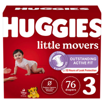 Huggies Little Movers Disney Baby Diapers, Size 3, 16-28 lb, 76 Count