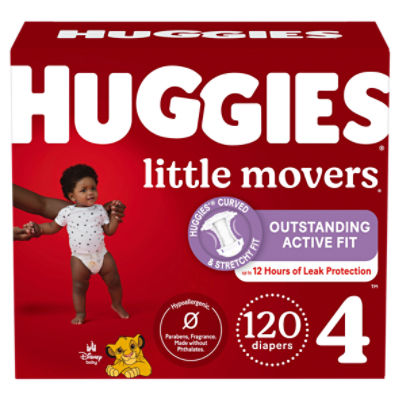 Huggies Little Movers Baby Diapers Size 4 (22-37 lbs)