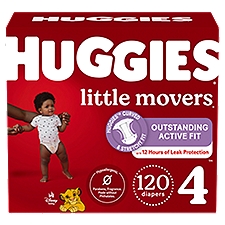 Huggies Little Movers Baby Diapers, Size 4 (22-37 lbs), 120 Each