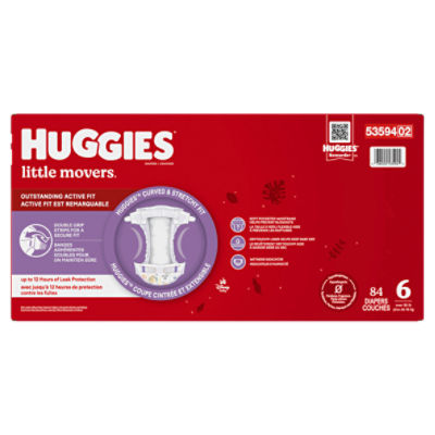 Huggies Little Movers Baby Diapers Size 6 (35+ lbs)