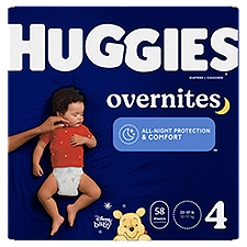 Huggies Diapers Overnites Size 4 22-37 lb, 58 Each