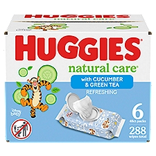 Huggies Natural Care Refreshing Baby Wipes, 6 pack, 288 count
