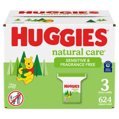Huggies Natural Care Sensitive & Fragrance Free Baby Wipes, 624 count