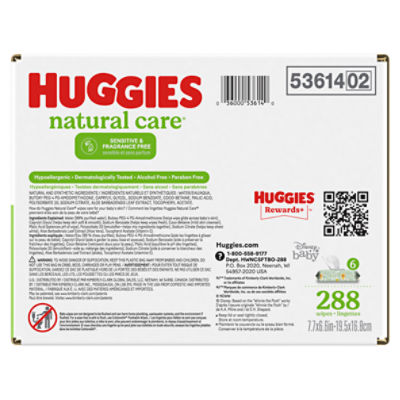 Huggies Natural Care Refreshing Baby Wipes, Scented, 6 Pack, 288