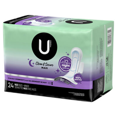  U by Kotex Clean & Secure Maxi Pads, Heavy Absorbency