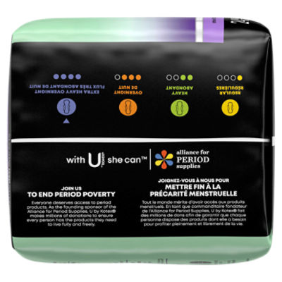 U by Kotex Clean & Secure Overnight Maxi Pads, Extra Heavy Absorbency - The  Fresh Grocer