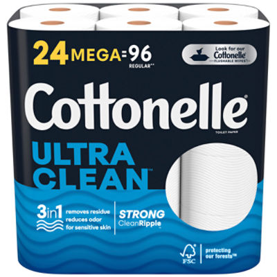 Cottonelle Ultra Clean Toilet Paper Strong Toilet Tissue Mega Rolls