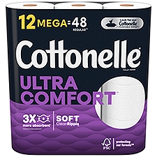 Cottonelle Ultra Comfort Mega Rolls, Toilet Paper, 12 Each