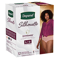 Depend Silhouette Underwear Large 40-52 Inch Waist, 12 Each