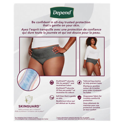 Depend Silhouette Maximum Absorbency Underwear, Size L, 12 count