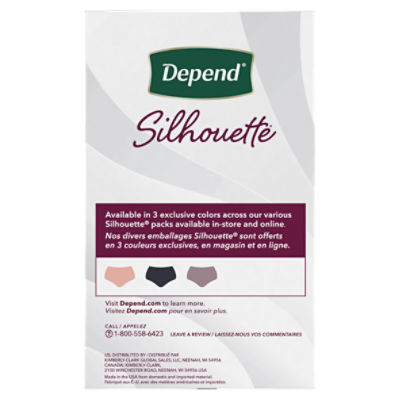 Depend Silhouette Maximum Absorbency Underwear, Size L, 12 count - The  Fresh Grocer
