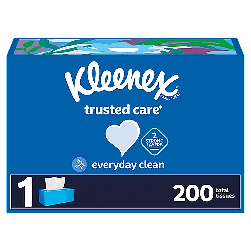 Kleenex Trusted Care Facial Tissues Flat Box 2 Ply