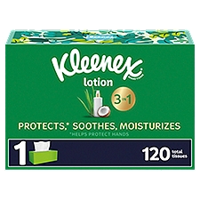Kleenex Soothing Lotion Tissues with Coconut Oil, Aloe & Vitamin E, 120 Each