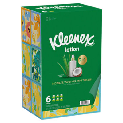 Kleenex Lotion 3 in 1 Coconut Oil + Aloe Tissues, 720 count