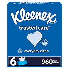 Kleenex Trusted Care Facial Tissues Rectangle Box, 6 Each