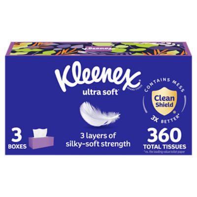 Kleenex Ultra Soft Tissues, 120 3-ply, 360 count