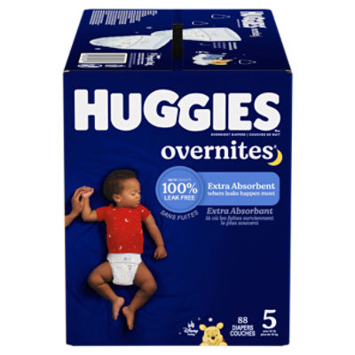 Huggies Overnites Nighttime Baby Diapers Size 5 (27+ lbs) - The