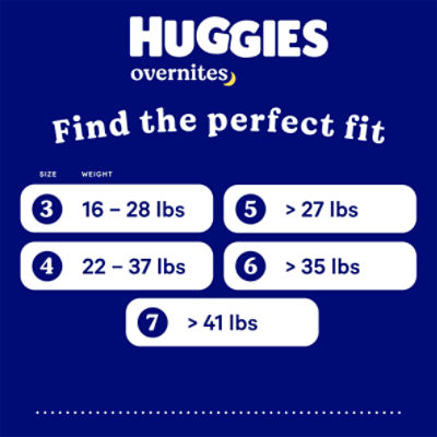 Huggies Overnites Nighttime Disposable Baby Diapers, Size 3, 4, 5, 6 ✓