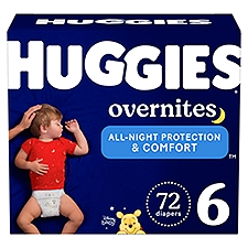 Huggies Overnites Nighttime Baby Diapers Size 6 (35+ lbs), 72 Each