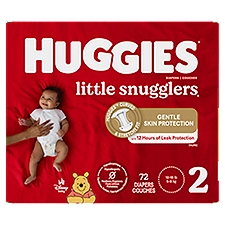 HUGGIES Little Snugglers Diapers, Size 2, 12-18 lb, 72 count