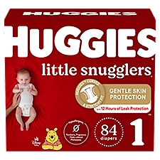 HUGGIES Little Snugglers Diapers, Size 1, Up to 14 lb, 84 count