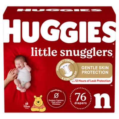 Huggies Little Snugglers Baby Diapers, Size Newborn (up to 10 lbs), 76 Ct, 76 Each