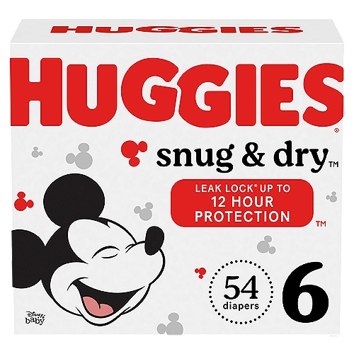 Huggies Snug & Dry Baby Diapers, Size 6 (35+ lbs)