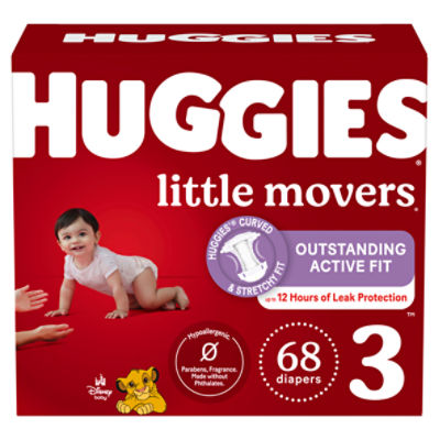 Huggies Little Movers Baby Diapers Size 3 (16-28 lbs)
