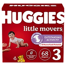 Huggies Little Movers Baby Diapers, Size 3 (16-28 lbs), 68 Each