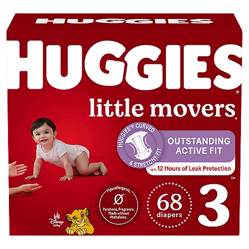 Huggies Little Movers Baby Diapers, Size 3 (16-28 lbs)