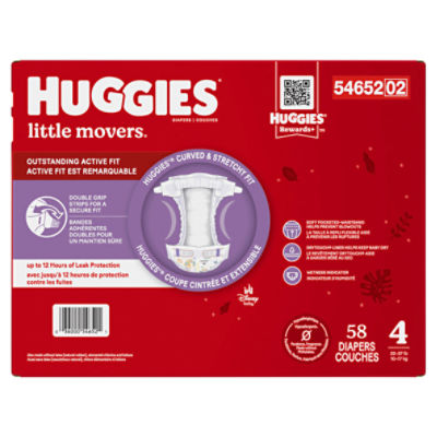 Huggies Little Movers Baby Diapers Size 4 (22-37 lbs)