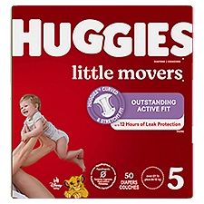 HUGGIES Little Movers Size 5 Over 27 lb, Diapers, 50 Each