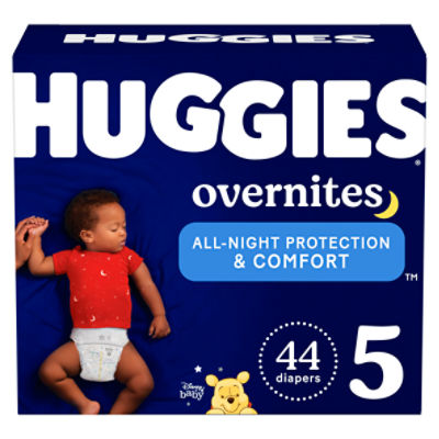 Huggies Overnites Nighttime Baby Diapers Size 5 (27+ lbs), 44 Each