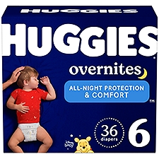 HUGGIES Overnites Size 6 Over 35 lb, Diapers, 36 Each