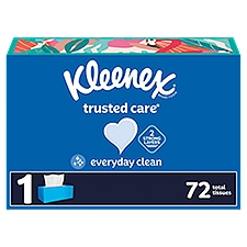 Kleenex Trusted Care Facial Tissues Flat Box 2 Ply, 72 Each