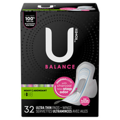 U by Kotex Balance Sized for Teens Ultra Thin Overnight Pads with Wings -  The Fresh Grocer