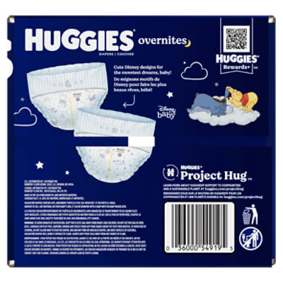 HUGGIES Overnight Diapers Size 7 (41+ lbs), 68 Ct, Huggies