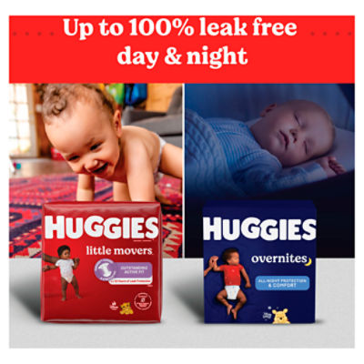 HUGGIES Overnight Diapers Size 7 (41+ lbs), 68 Ct, Huggies Overnites  Nighttime Baby Diapers : : Baby