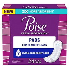 Poise Incontinence Pads & Postpartum Incontinence Pads 7 Drop Ultra Long Length Pads