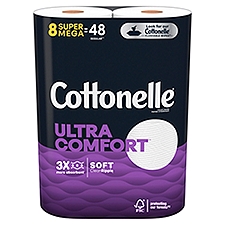 Cottonelle Ultra Comfort Toilet Paper, 8 Super Mega Rolls