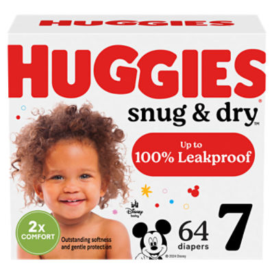 Huggies Snug & Dry Baby Diapers, Size 7 (41+ lbs), 80 Ct