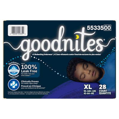 Goodnites Boys Bedwetting Underwear, Sizes 14-20, XL, 95-140+ lbs
