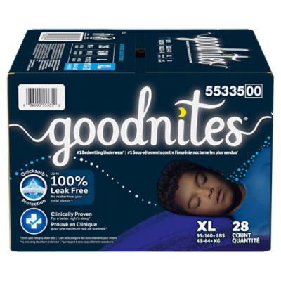 韓国製 Goodnites L×6パック Goodnites Boys Bedwetting Underwear, Sizes 14-20, XL, 95-140+ lbs
