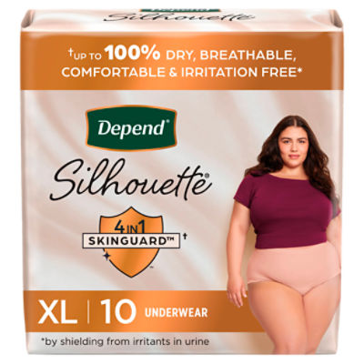 Depend Silhouette Adult Incontinence & Postpartum Bladder Leak Underwear for Women