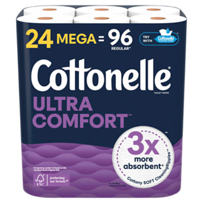 Cottonelle Ultra Comfort Toilet Paper Rolls, 244 2-ply sheets per roll, 24 count