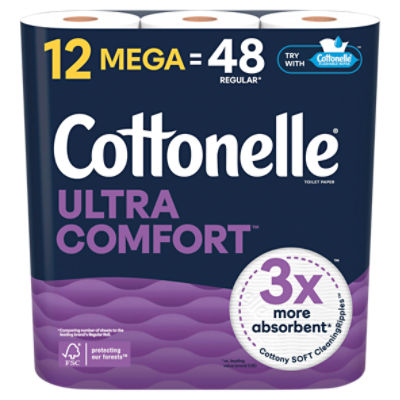 Cottonelle Ultra Comfort Toilet Paper, 244 2-ply sheets per roll, 12 count, 29.28 Each