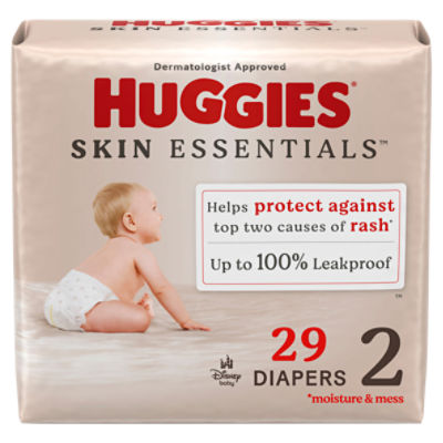 Huggies Skin Essentials Baby Diapers, Size 2 (12-18 lbs), 29 Ct