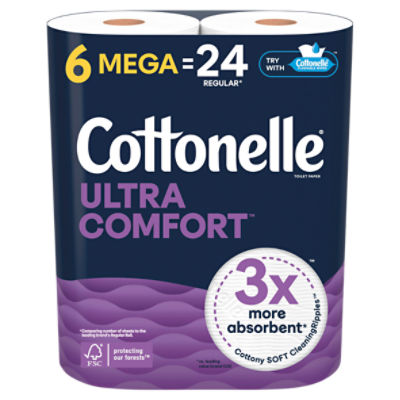 Cottonelle Ultra Comfort Toilet Paper, 244 2-ply sheets per roll, 6 count